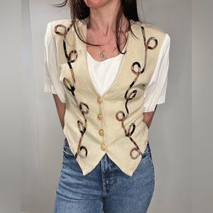 Vintage faux vest blouse with southern funky details